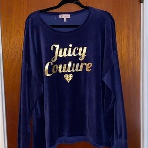 Large NavyBlue Juicy couture Suede Shirt